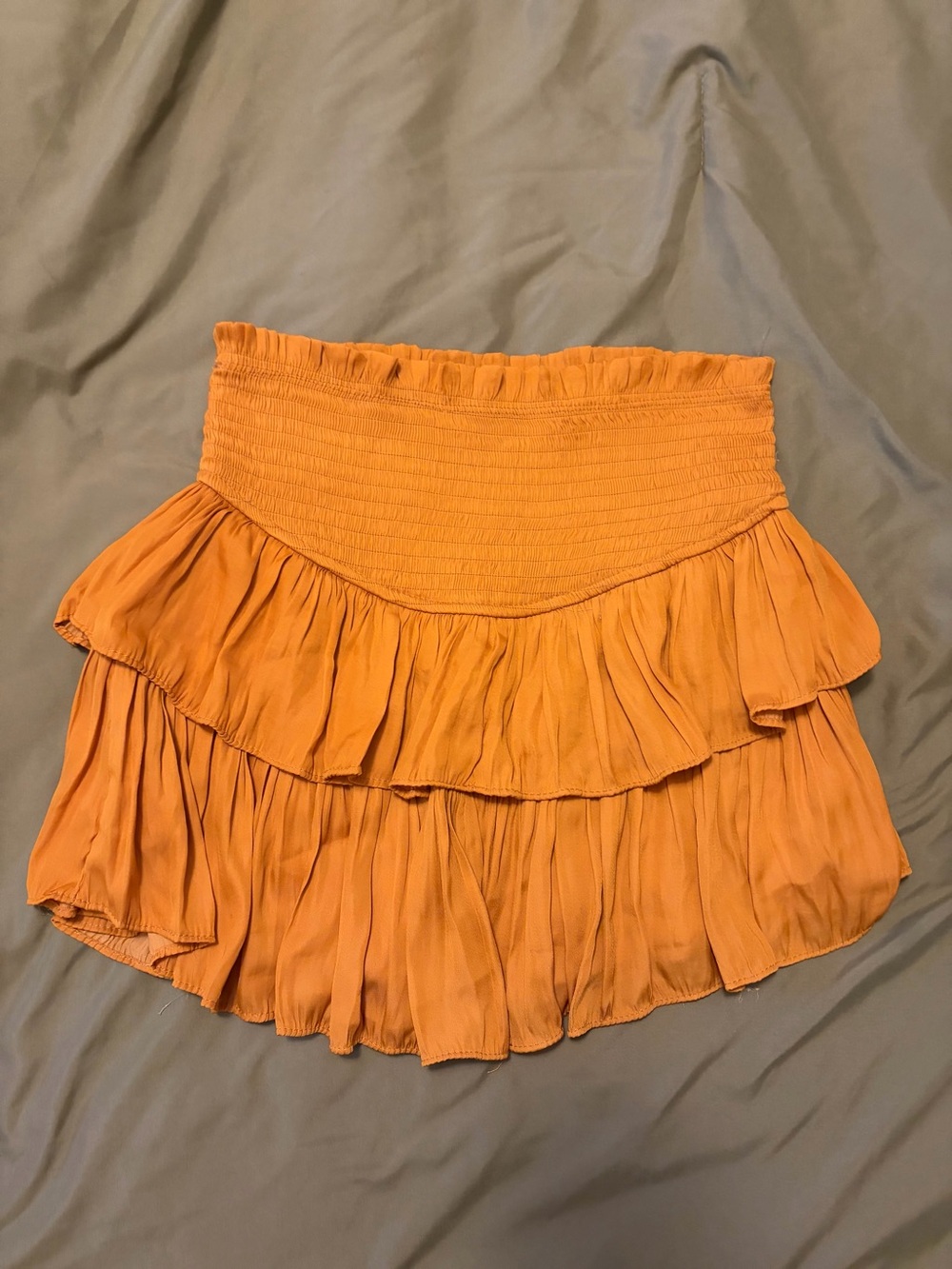 Mustard Seed Orange Tiered Ruffle Mini Skirt/Skort - Size Small